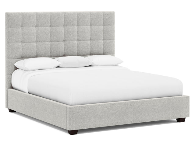 Avery Grey Fabric California King Panel Bed – Tall Headboard - Ornate Home