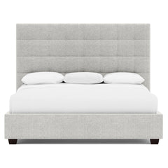 Avery Grey Fabric Panel King Bed - Ornate Home