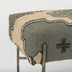 Avery Multicolor Upholstered Patterned Seat Accent Bench