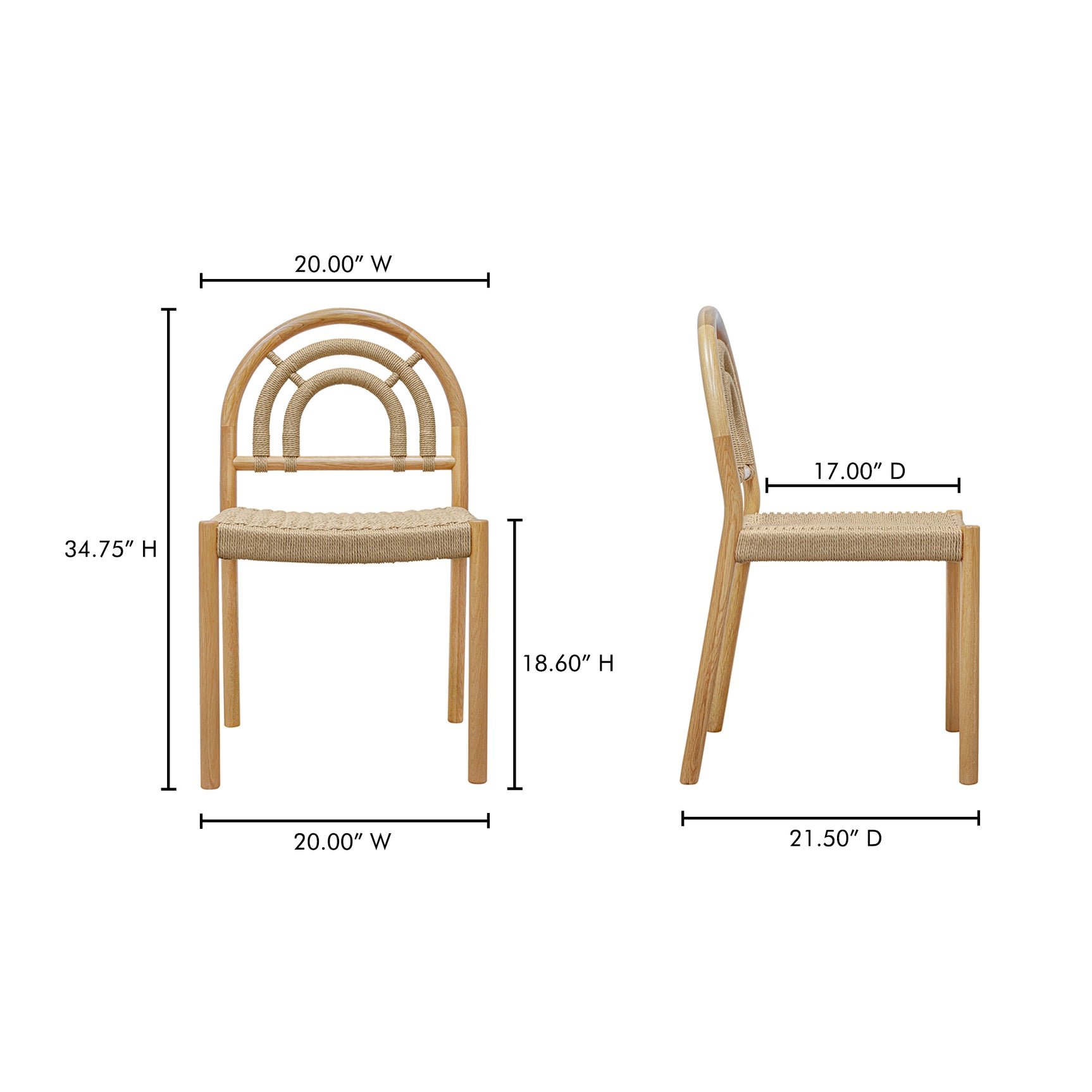 Avery Natural Dining Chair (Set of 2) - Ornate Home