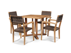 Avery Square Teak Outdoor Dining Table with Umbrella Hole - Ornate Home