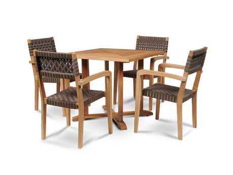 Avery Square Teak Outdoor Dining Table with Umbrella Hole - Ornate Home