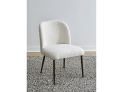 Avery Upholstered Dining Chair in Ricotta Boucle and Bronze Metal (Set of 2) - Ornate Home