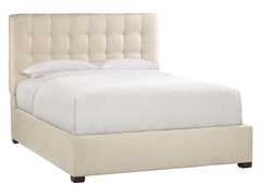 Avery White/Cream Fabric Panel King Bed (55" H) - Ornate Home