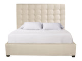 Avery White/Cream Fabric Panel King Bed (66" H) - Ornate Home