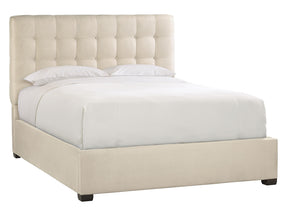 Avery White/Cream Fabric Panel King Bed - Ornate Home