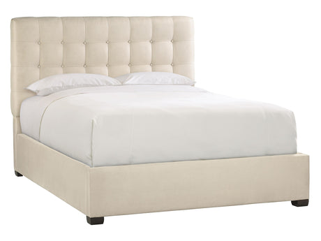 Avery White/Cream Fabric Panel King Bed - Ornate Home