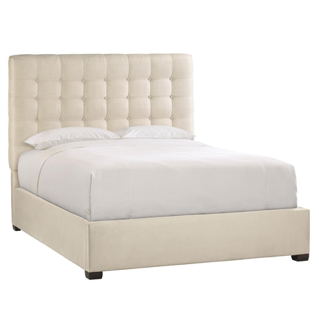 Avery White/Cream Fabric Panel King Bed - Ornate Home