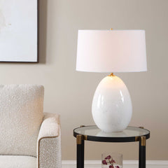 Avery White Glaze Table Lamp - Ornate Home