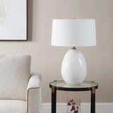 Avery White Glaze Table Lamp - Ornate Home
