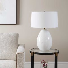 Avery White Glaze Table Lamp - Ornate Home