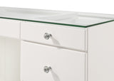 Avery White Vanity Set w/LED Mirror & Stool - Ornate Home