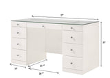 Avery White Vanity Set w/LED Mirror & Stool - Ornate Home