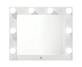 Avery White Vanity Set w/LED Mirror & Stool - Ornate Home