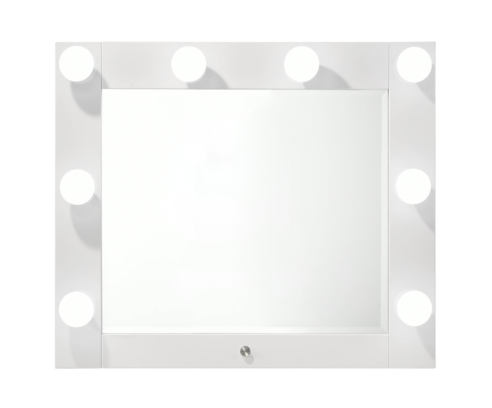 Avery White Vanity Set w/LED Mirror & Stool - Ornate Home