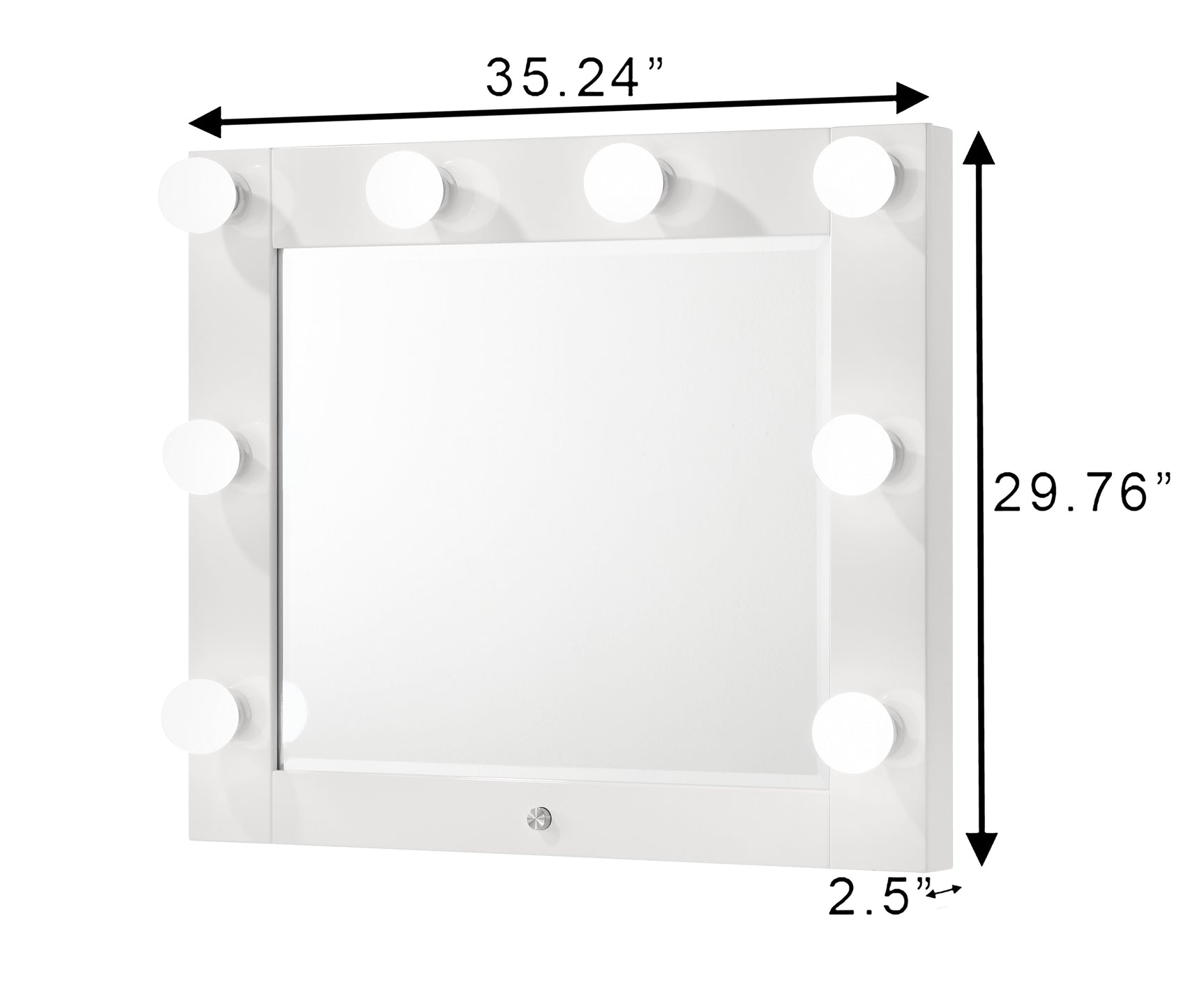 Avery White Vanity Set w/LED Mirror & Stool - Ornate Home