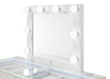 Avery White Vanity Set w/LED Mirror & Stool - Ornate Home
