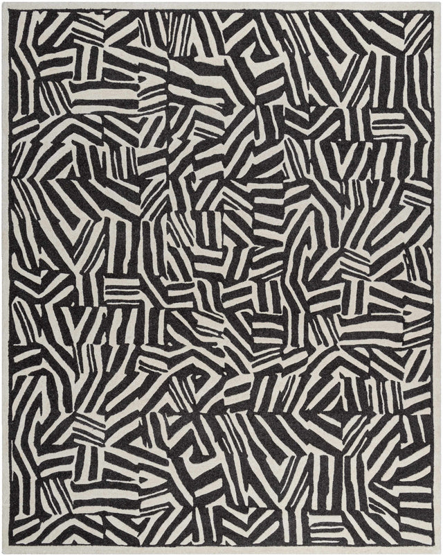 Avian Black Wool Area Rug - Ornate Home