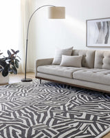 Avian Black Wool Area Rug - Ornate Home
