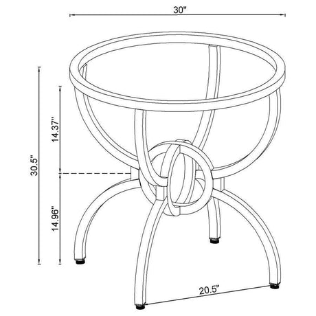 Aviano Gunmetal & Round Glass Dining Table - Ornate Home
