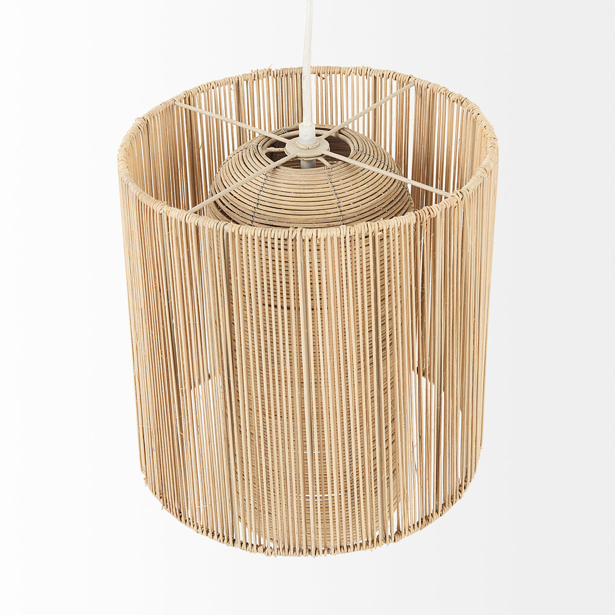 Aviario Natural Cane Cylindrical Pendant Light - Ornate Home
