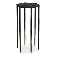 Aviary Black Hexagonal Accent Table - Ornate Home
