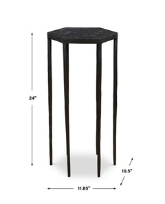 Aviary Black Hexagonal Accent Table - Ornate Home