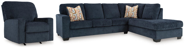 Aviemore Ink 2-Piece Sectional and Recliner - Ornate Home