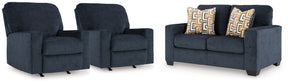 Aviemore Ink Loveseat and 2 Recliners (Online Special Price) - Ornate Home