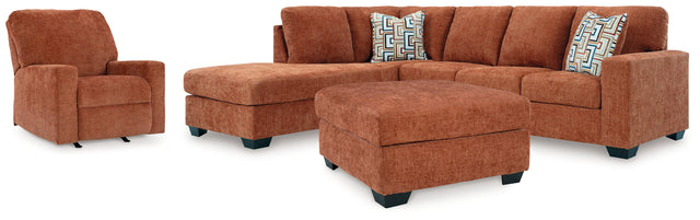 Aviemore Spice 2-Piece Sectional with Chaise, Recliner and Ottoman (Online Special Price) - Ornate Home
