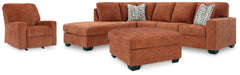 Aviemore Spice 2-Piece Sectional with Chaise, Recliner and Ottoman - Ornate Home