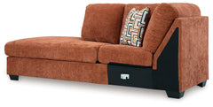 Aviemore Spice 2-Piece Sectional with Chaise, Recliner and Ottoman - Ornate Home