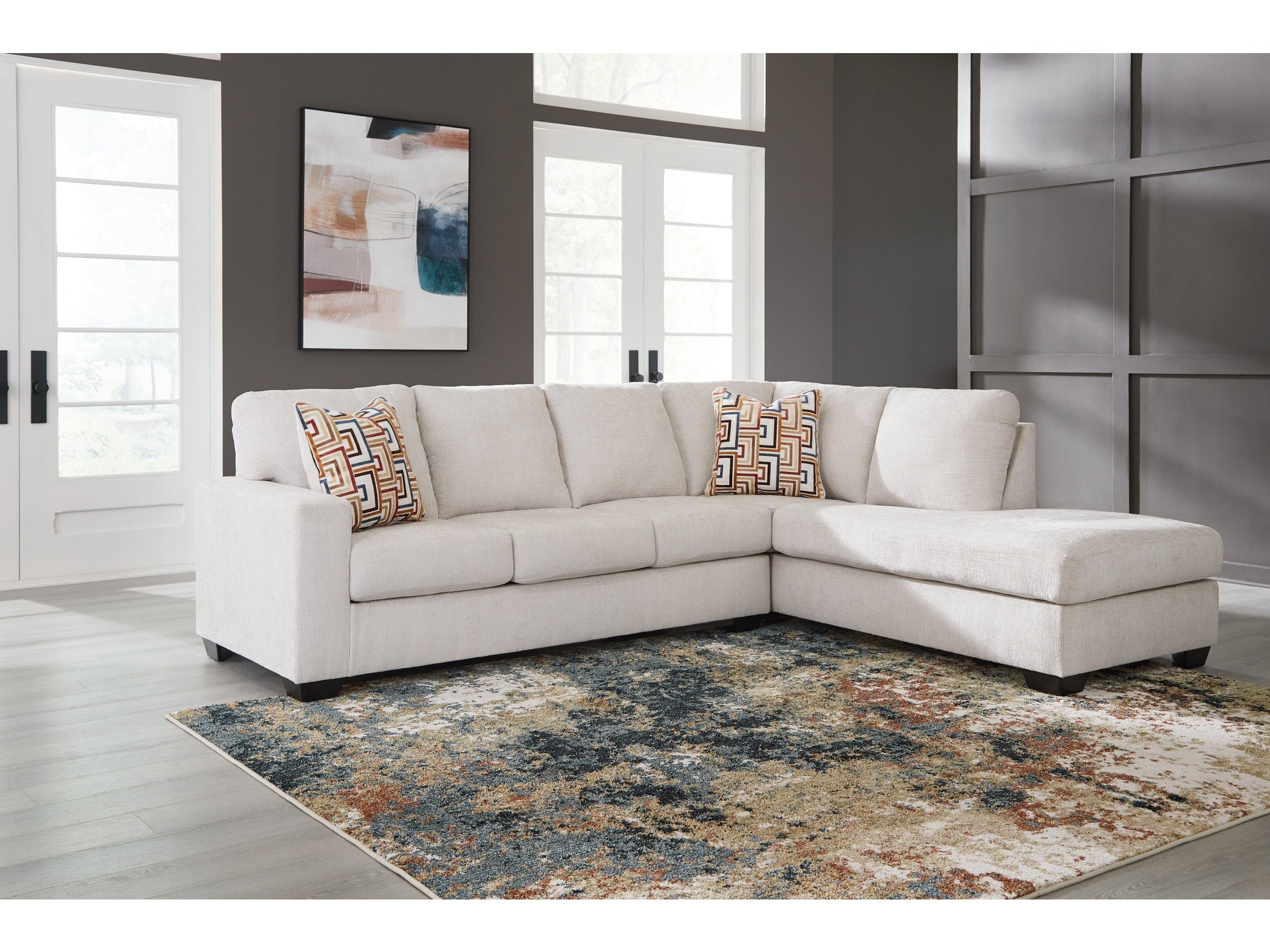 Ashley Furniture Aviemore Stone 2-Piece Sectional with RAF Chaise