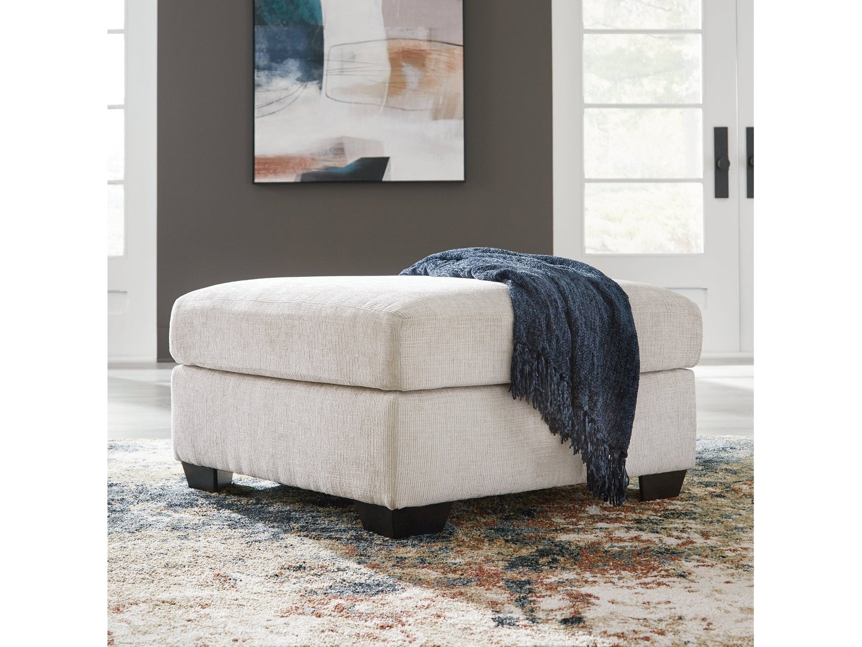 Aviemore Stone Oversized Accent Ottoman - Ornate Home