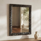 Avis Black Horn Inlay Mirror - Ornate Home