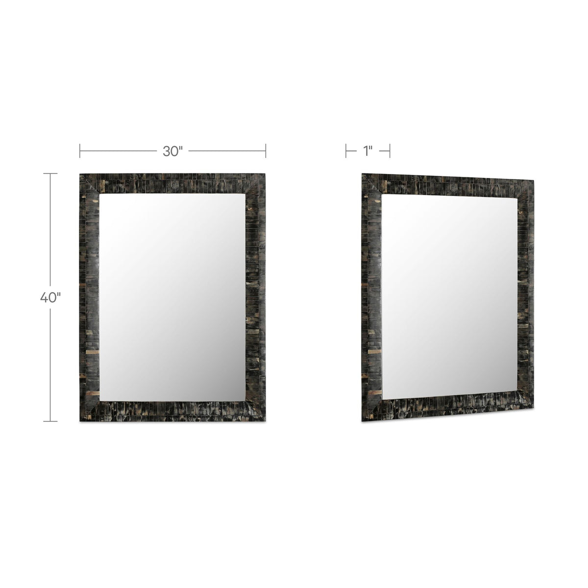 Avis Black Horn Inlay Mirror - Ornate Home