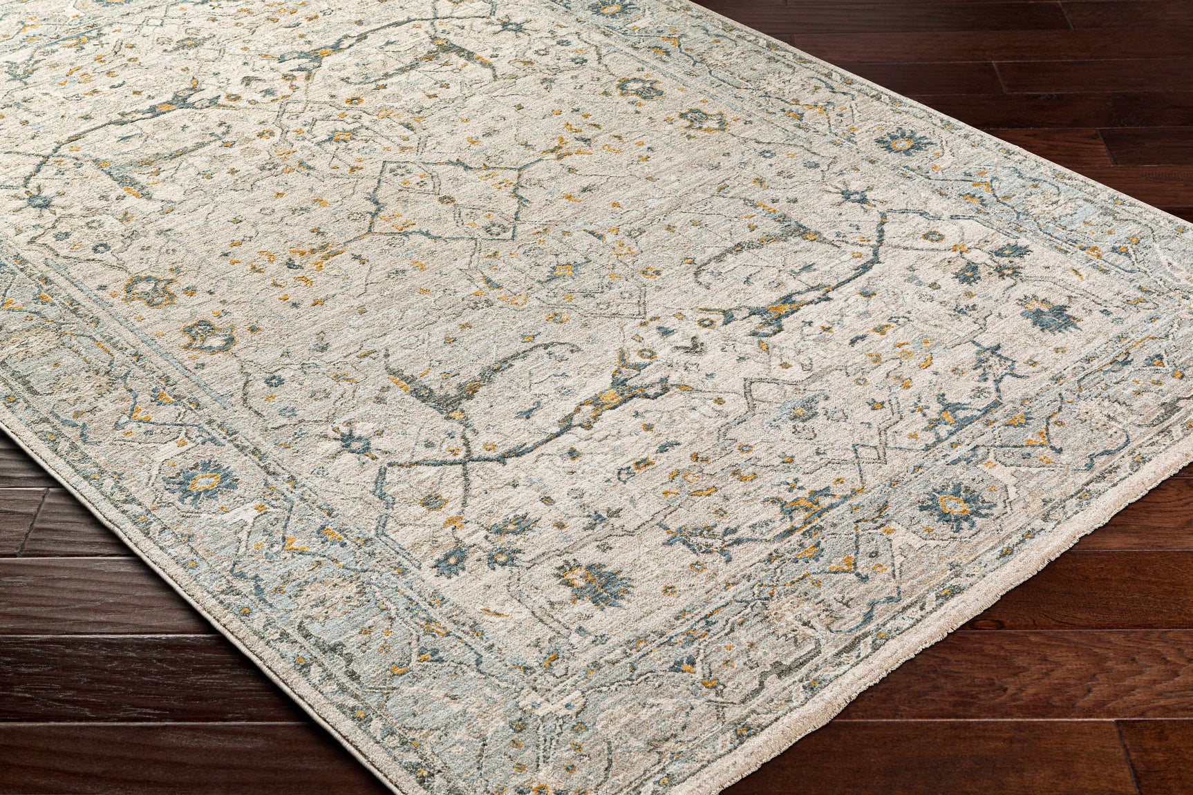 Aviva Off-White Textured Rug with Fringes - Ornate Home