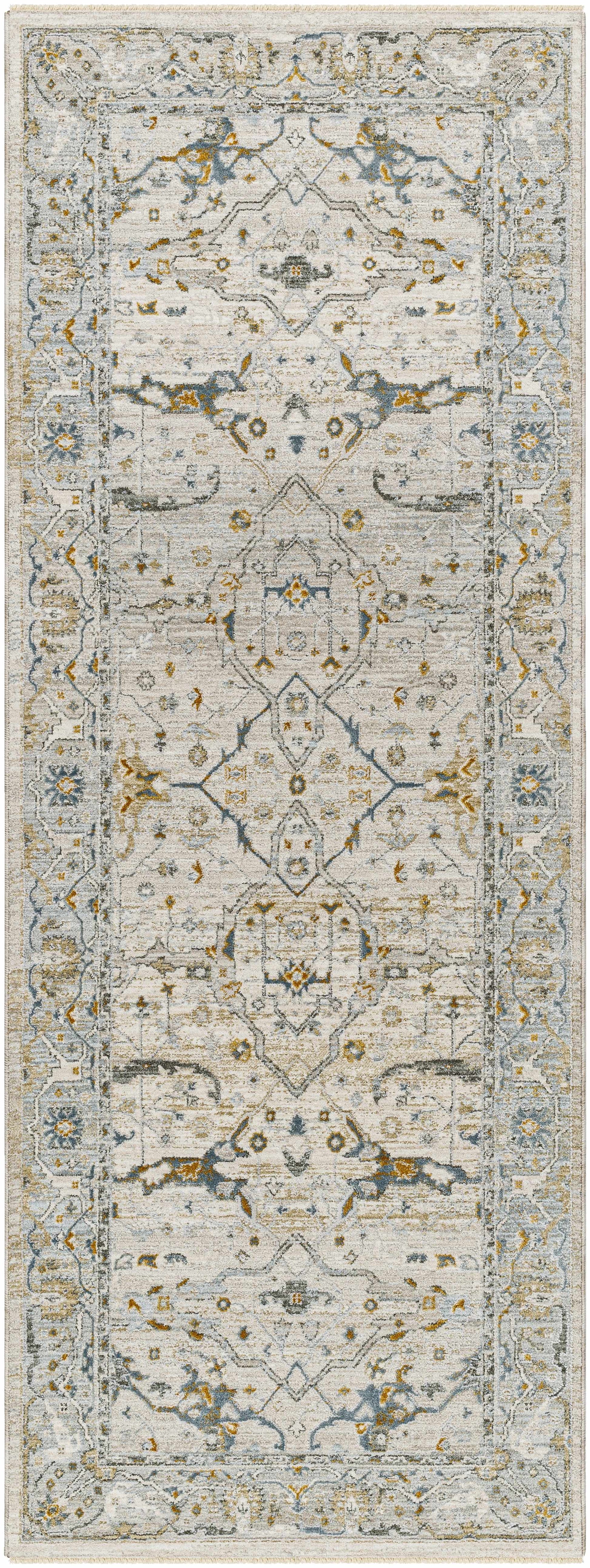 Aviva Off-White Textured Rug with Fringes - Ornate Home