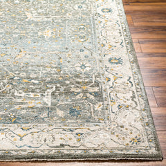 Aviva Teal Textured Rug with Fringes - Ornate Home