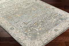 Aviva Teal Textured Rug with Fringes - Ornate Home