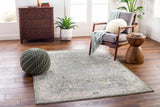 Aviva Teal Textured Rug with Fringes - Ornate Home
