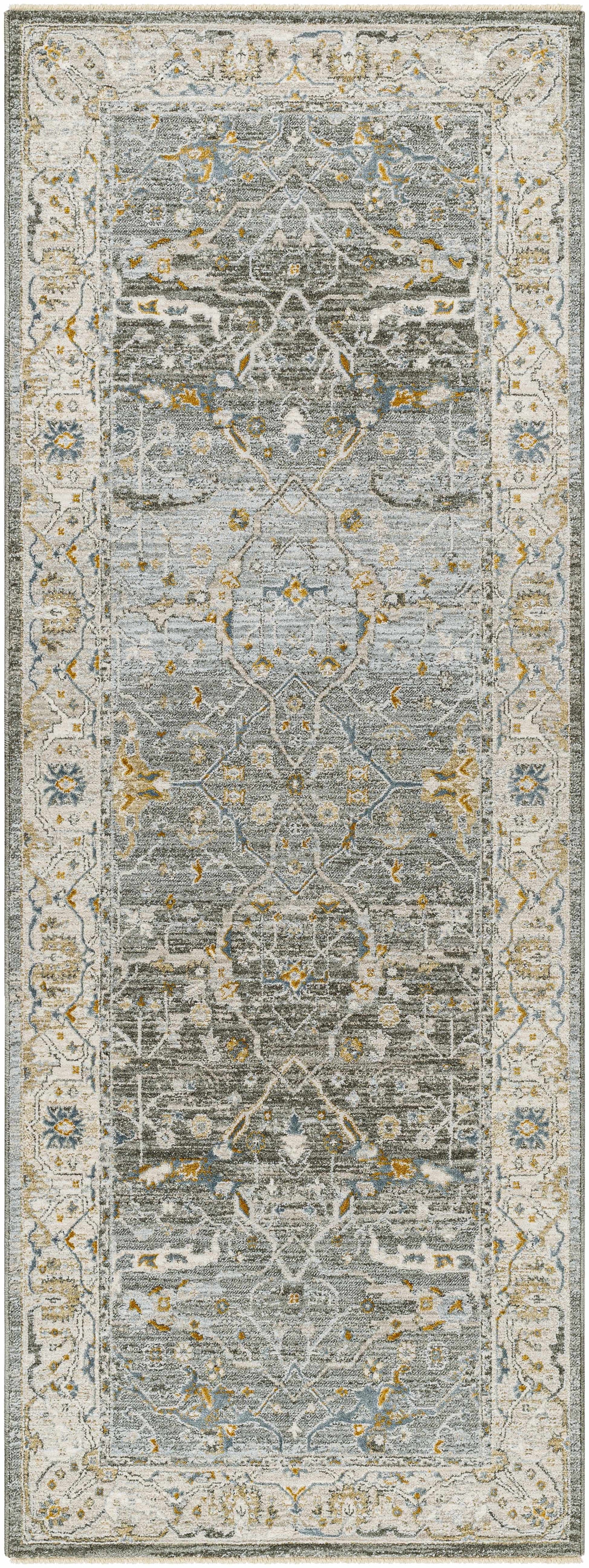 Aviva Teal Textured Rug with Fringes - Ornate Home