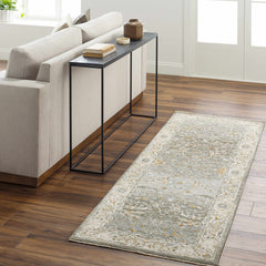 Aviva Teal Textured Rug with Fringes - Ornate Home
