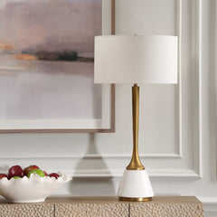 Avola White Marble Table Lamp - Ornate Home