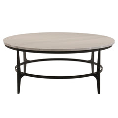 Avondale Faux Marble/Blackened Steel Cocktail Table - Ornate Home