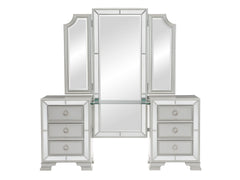 Avondale Silver Vanity Dresser with Mirror - Ornate Home