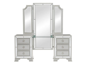 Avondale Silver Vanity Dresser with Mirror - Ornate Home