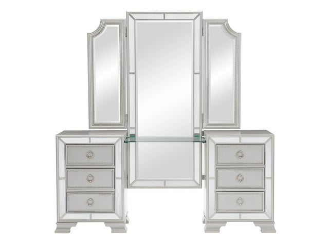 Avondale Silver Vanity Dresser with Mirror - Ornate Home