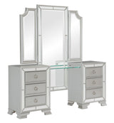 Avondale Silver Vanity Dresser with Mirror - Ornate Home
