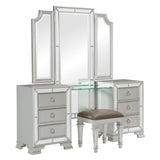 Avondale Silver Vanity Dresser with Mirror - Ornate Home